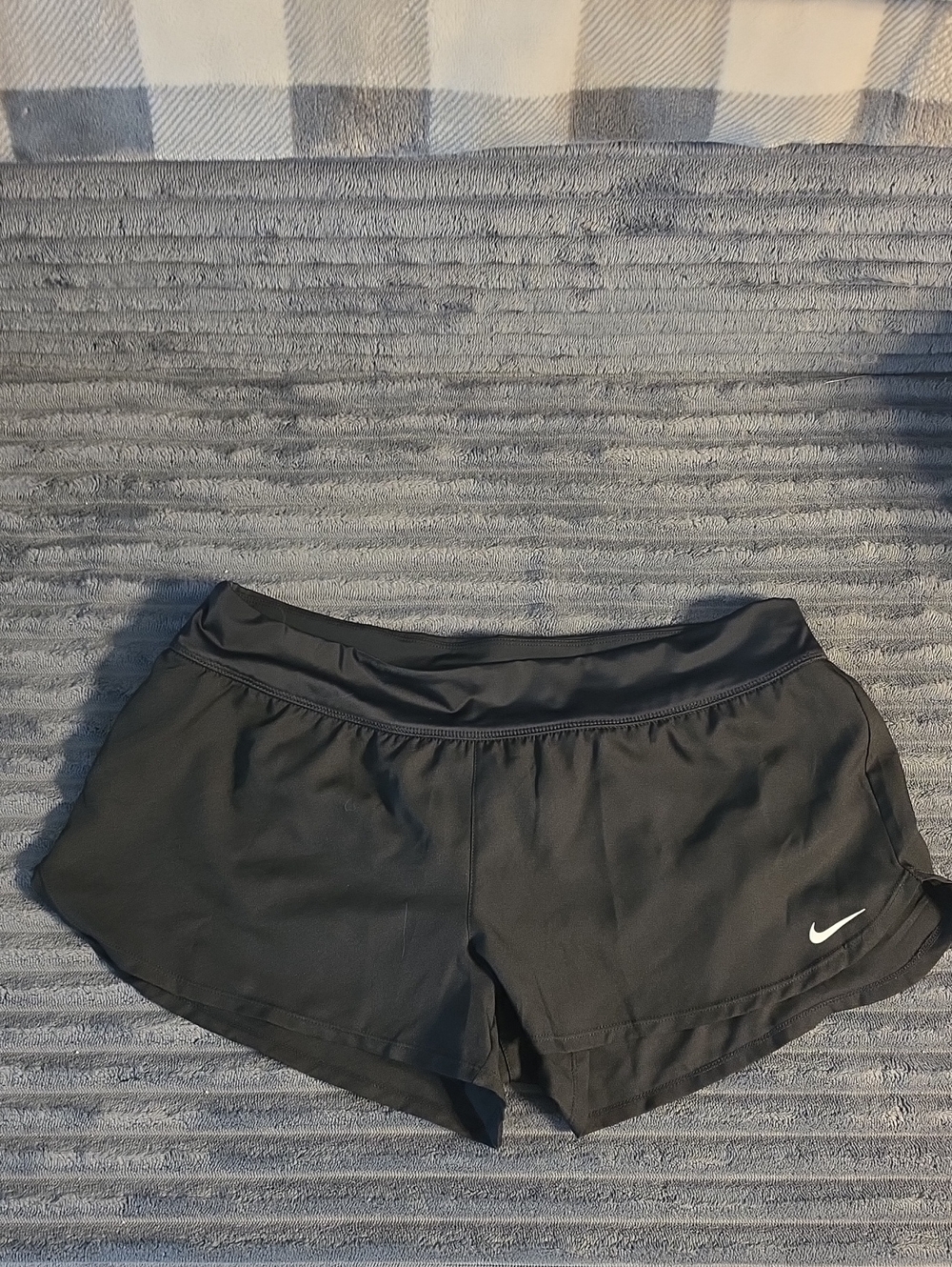 Nike Black Women's Lightweight Training Shorts with White Swoosh